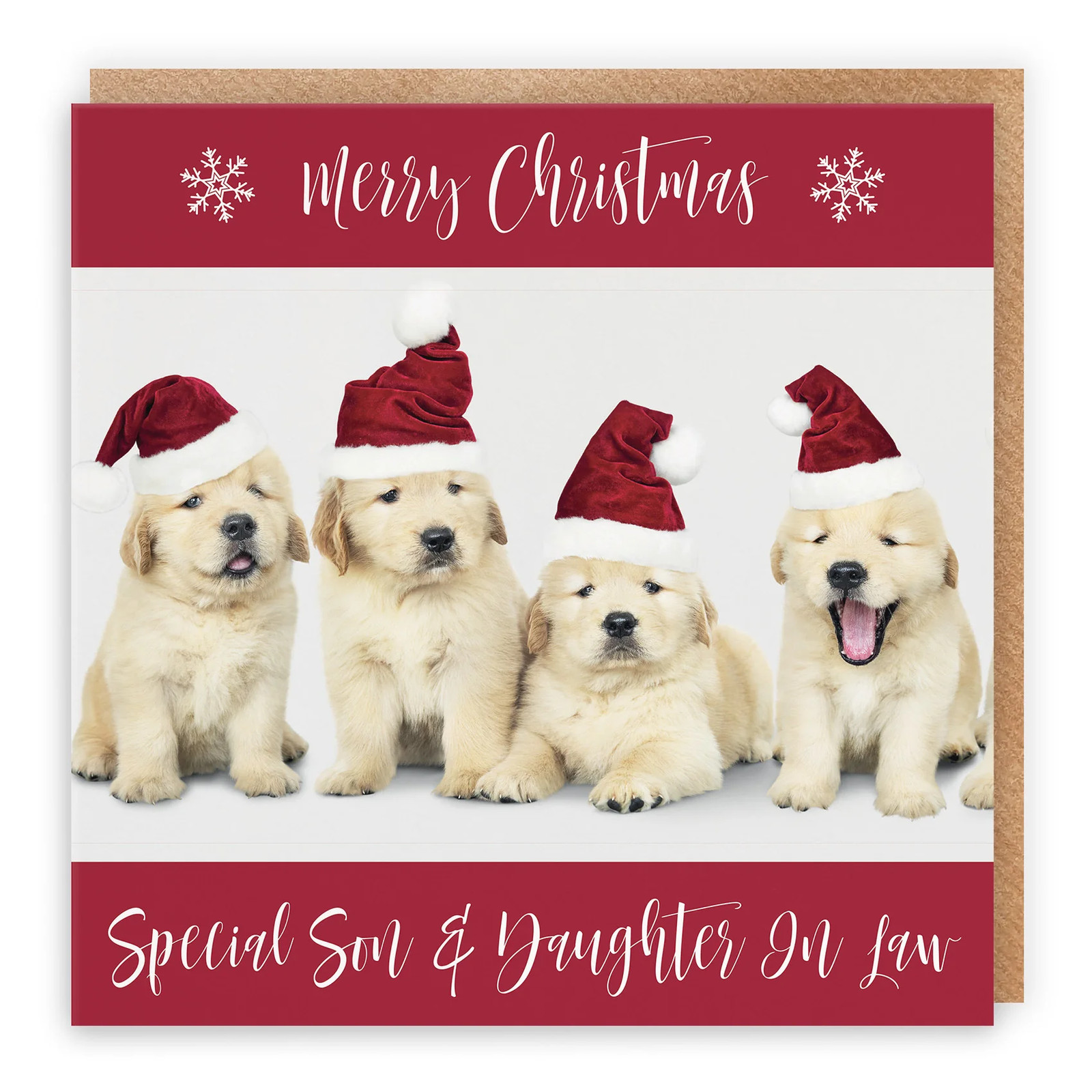 Son And Daughter In Law Christmas Card Puppy