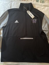 Washington Huskies Men's 2XL Adidas Half Zip Pullover Jacket NWT Brand New