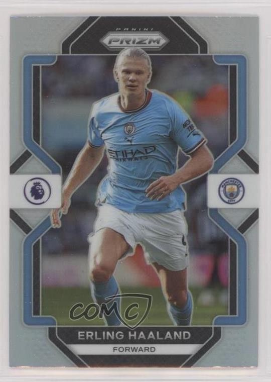 2022-23 Panini Prizm Premier League Silver Prizm Erling Haaland #9 1o2