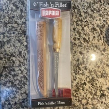 Rapala FLF6 Fillet Knife with Leather Sheath and Sharpener NEW IN BOX 