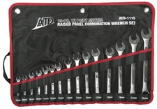 ATD TOOLS 15-Piece Metric Raised Panel Combination Wrench Set 1115