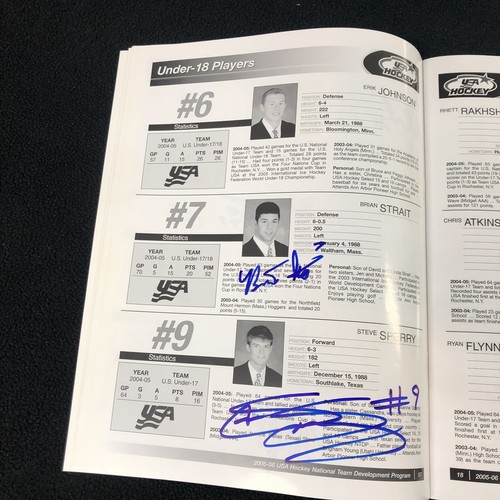 2005-06 USA NTDP Team Signed Game Program Patrick Kane Early Signature JSA COA - Picture 3 of 9
