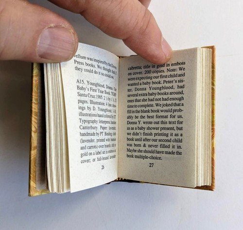 BIBLIOGRAPHY of the BOOKS MADE BY PETER AND DONNA THOMAS Miniature Book #111/200 - Picture 5 of 6