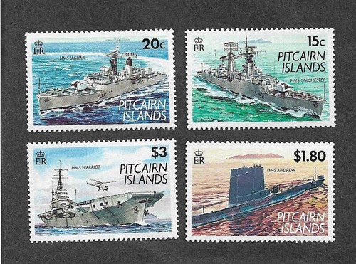 Pitcairn islands Military ships mnh