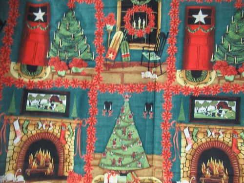 Christmas Fabric CHRISTMAS SCENES RARE VTG 70` 80`S SZ 29" X 44" NEW - Picture 6 of 7