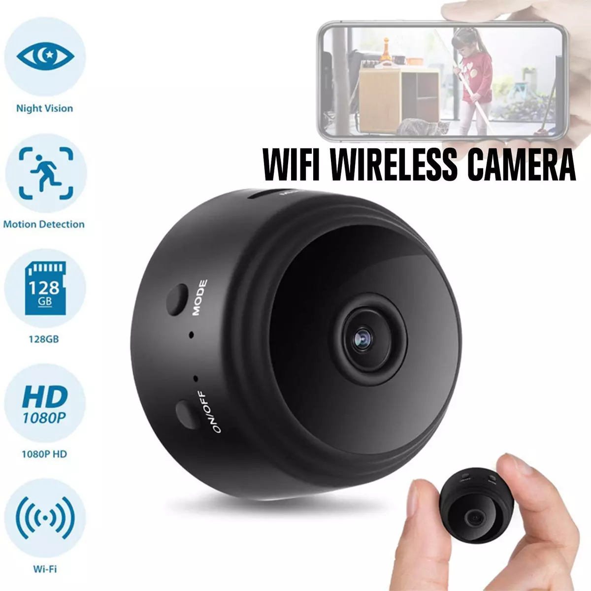 Mini Wireless Security WiFi Camera Small hidden IP Cam Smart Home Night  1080P