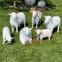 Schaf SchäFchen Figur Statue Gartenfigur Garten Schafherde Herde Figuren Deko 6