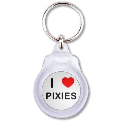 Pixies I Love Herz Kunststoff Schlüsselanhänger rund (60 mm x 37 mm)