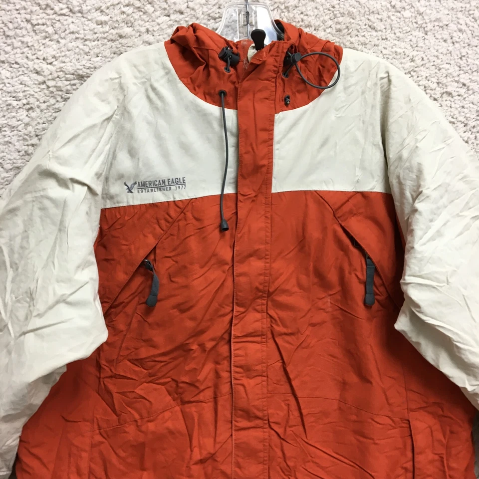 Chaqueta American Eagle Grande Adulto Naranja Con Capucha Forrada Polar Termolite Esquí Para Hombres Foto 2 de 4