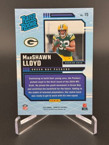 MarShawn Lloyd 2024 Donruss Football Rated Rookie Retro #15 Green Bay Packers - Picture 2 of 2