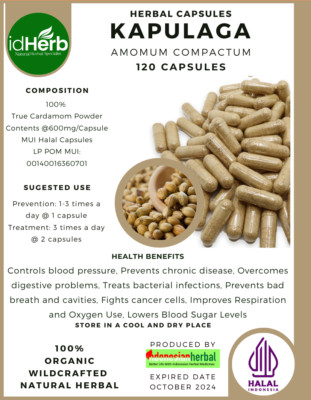[idHerb] CAPSULE Ammomum cardamomum L. Kapulaga Natural Organic Herbal Herbs