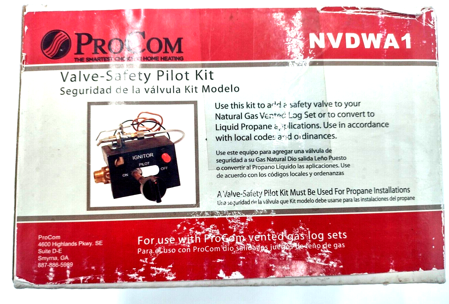 ProCom Valve-Safety Pilot Kit Natural Gas Propane Vented Log Install Set  NVDWA1 | eBay