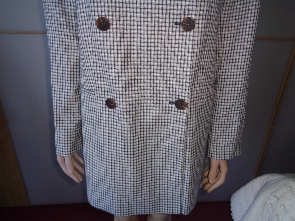 ABRIGO FRONTAL DOBLE ASOS 2 BOLSILLOS LATERALES MANGA LARGA TALLA 18~33" LARGO ~~NUEVO CON ETIQUETAS Foto 3 de 4