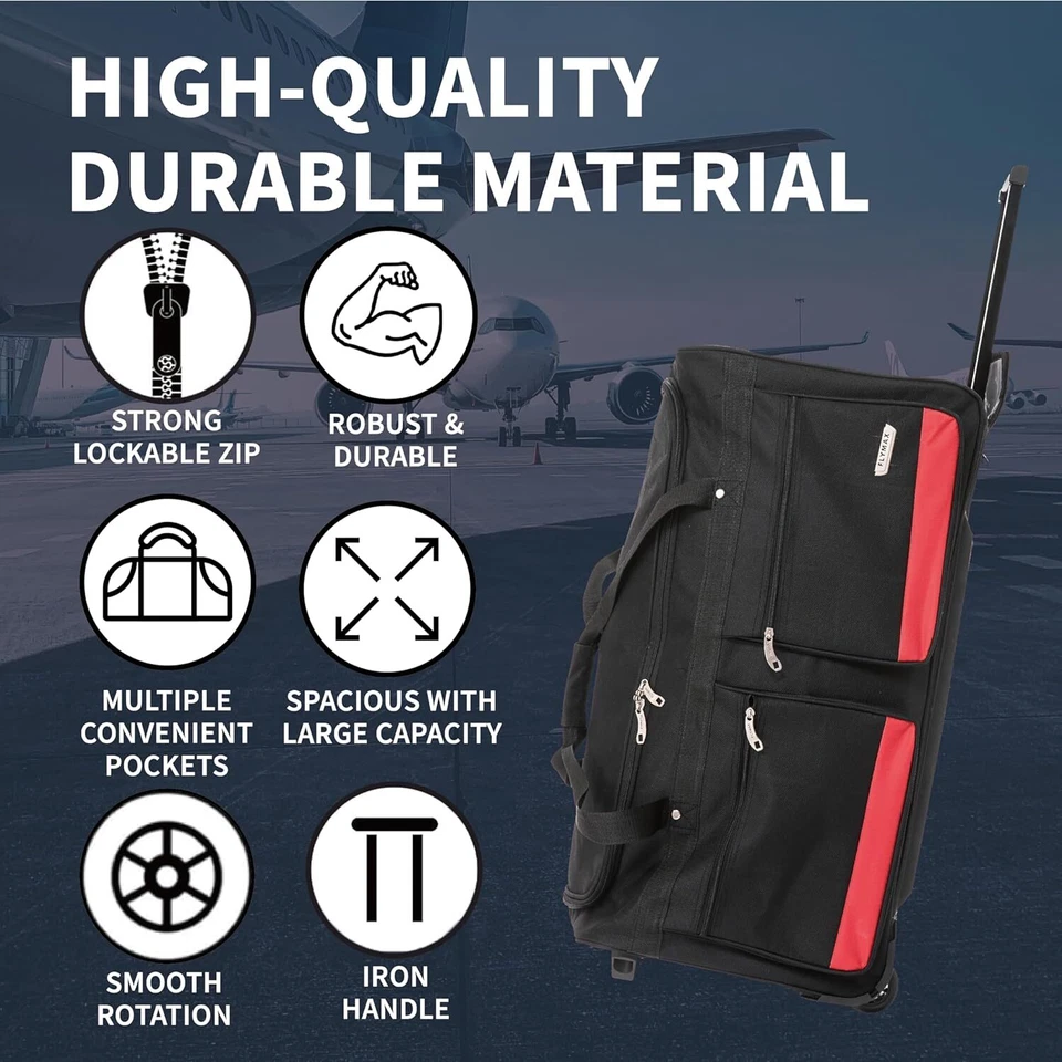 40" Extra LARGE Suitcase Wheeled Bag Duffle/Holdall Luggage Trolley Travel BIG - Image 3 of 4