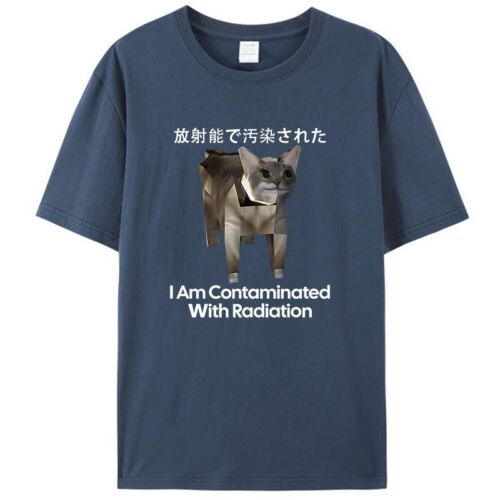 Funny Japanese Cat Meme I Am Contaminated With Radiation Men's T-Shirt Tee Gifts - Picture 6 of 7