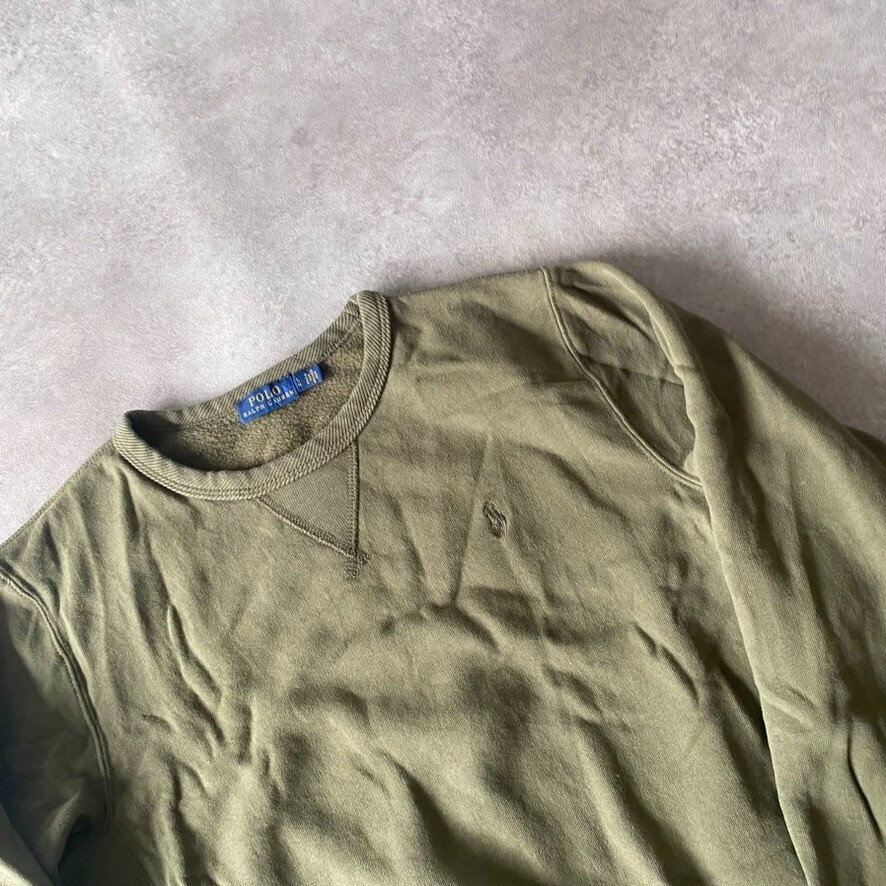 Ralph Lauren Polo Felpa Bambini Grande Pony Girocollo Y2K Maglione Verde