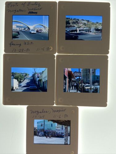 1980 Nogales Mexico 35mm Slides Lot of 5 Port of Entry Street Scenes Stores - Picture 1 of 8