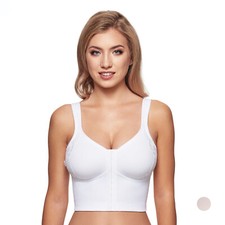 Susa London Minimizer Vorderverschluss-BH Lang ohne Bügel 8146 - Weiss / Nude