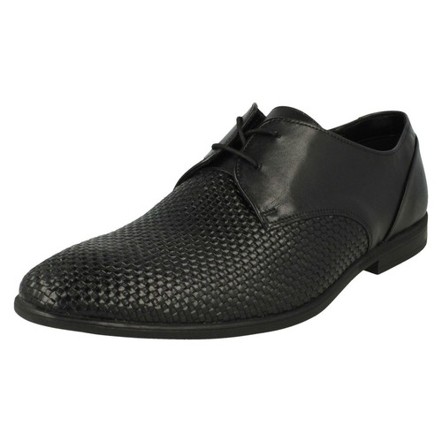 Mens Clarks Bampton Weave Smart Leather Lace Up Shoes G Fitting - Black Or Tan - Picture 3 of 21