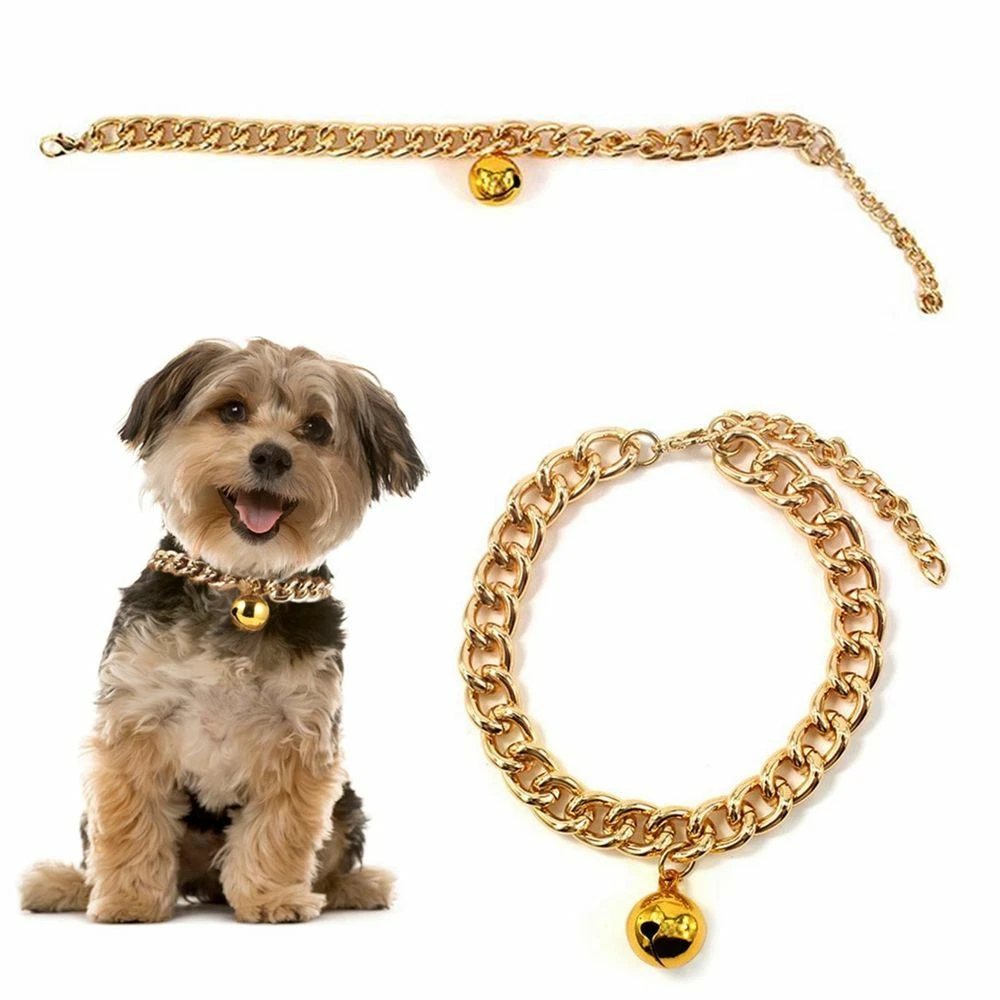 1pcs Gold Puppy Chain Necklace Pet Small Dog Necklace Collar
