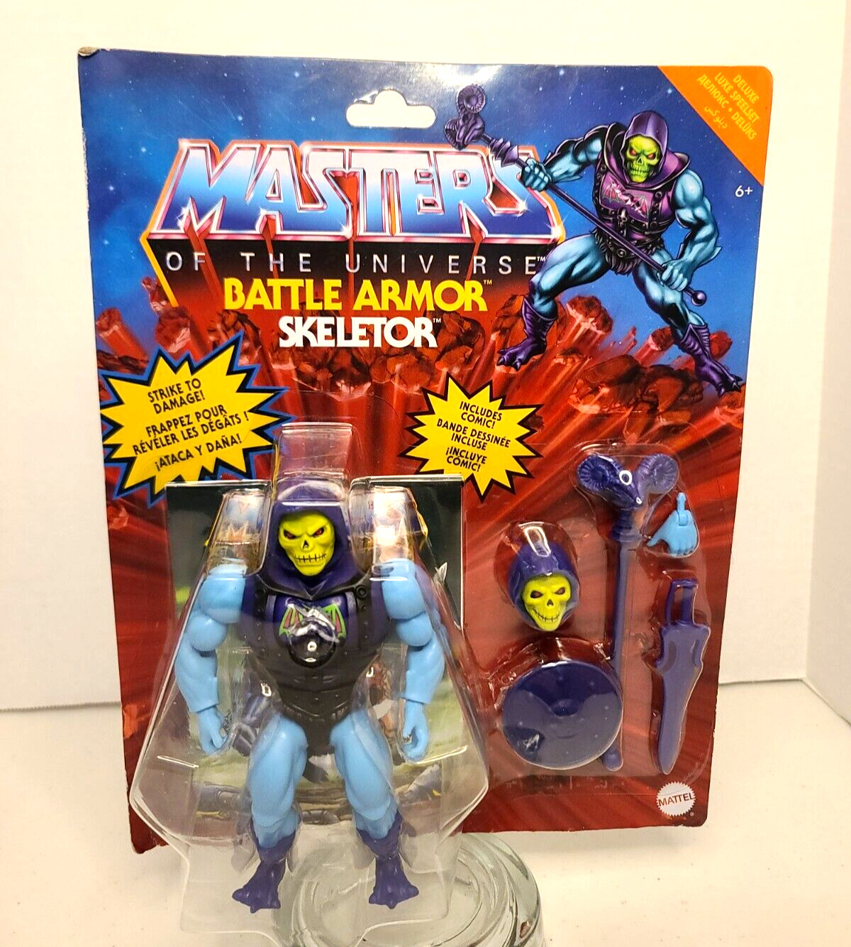 Masters Of The Universe •Battle Armor Skeletor with Comic Collectible NIB He-Ma
