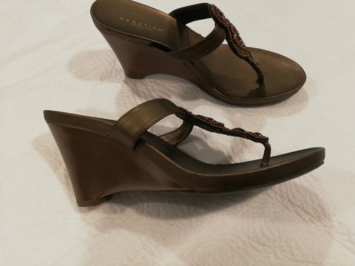 Bronze Kenneth Cole Reaction High Heeled Shoes Size 6.5 - Picture 4 of 11