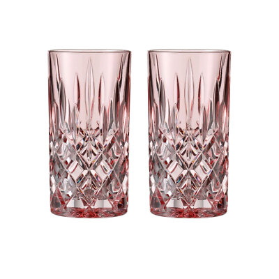 Nachtmann Noblesse Longdrink Rose 2-er Set Trinkbecher Wasserglas Kristallglas