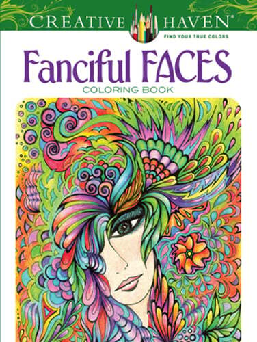 Creative Haven Fanciful Faces Coloring Book by Miryam Adatto: Used