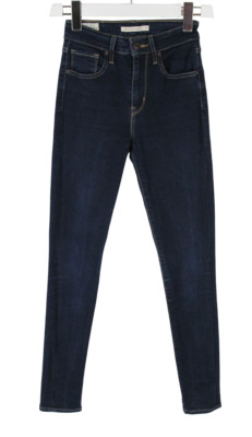 LEVI'S 721 High Rise Skinny Jeans Damen W25/L30 Dunkelblau Denim Ausgebleicht