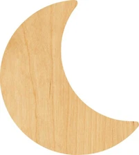 Moon 1 Laser Cut Out Wood Shape Craft Supply - Woodcraft Cutout