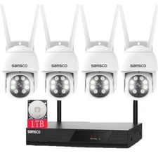 Sansco 8CH Wireless WiFi CCTV Security System 3MP PTZ Smart Night Vision Camera