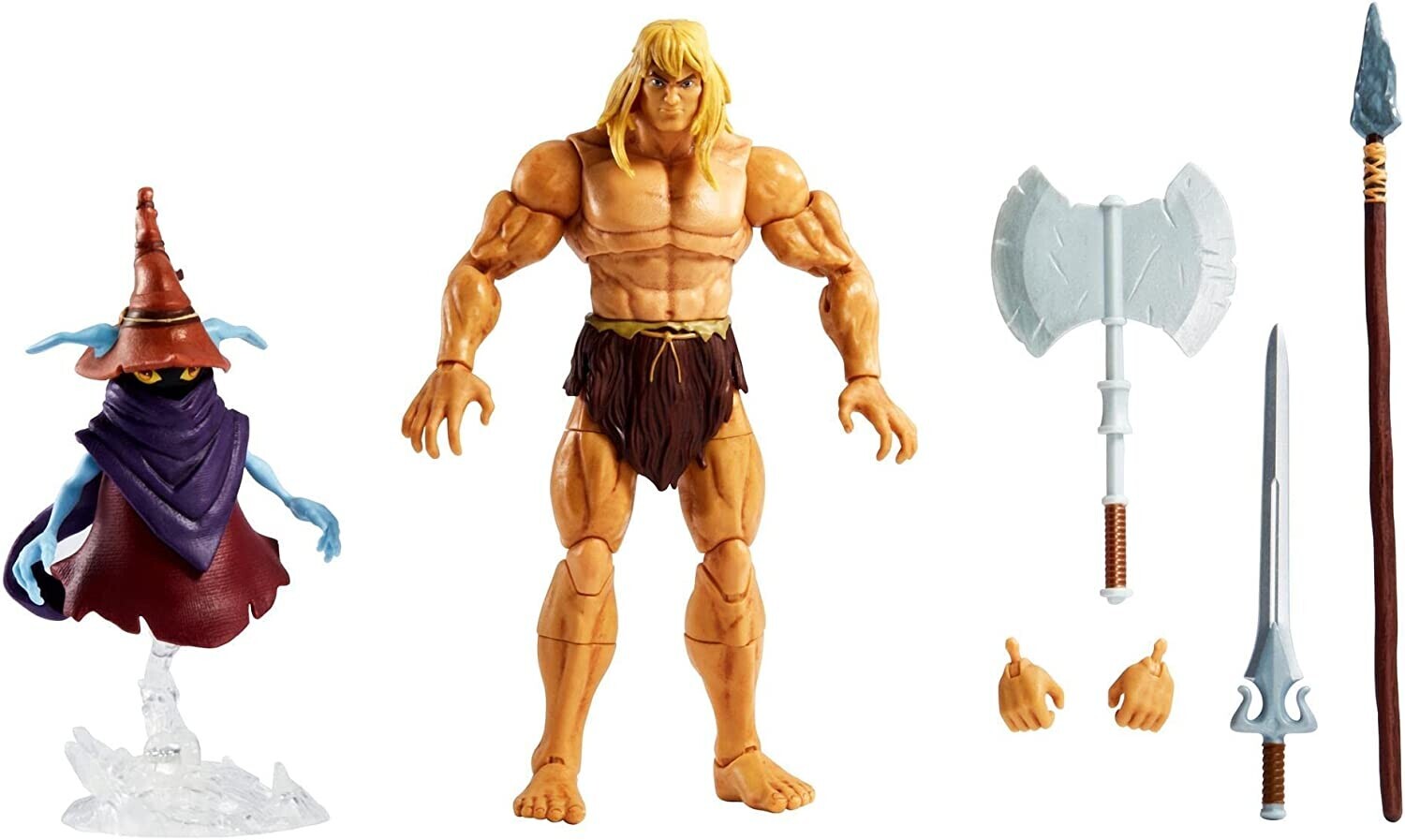 Figurines Savage He-Man et Orko articulations 18cm collection Masters of the Universe
