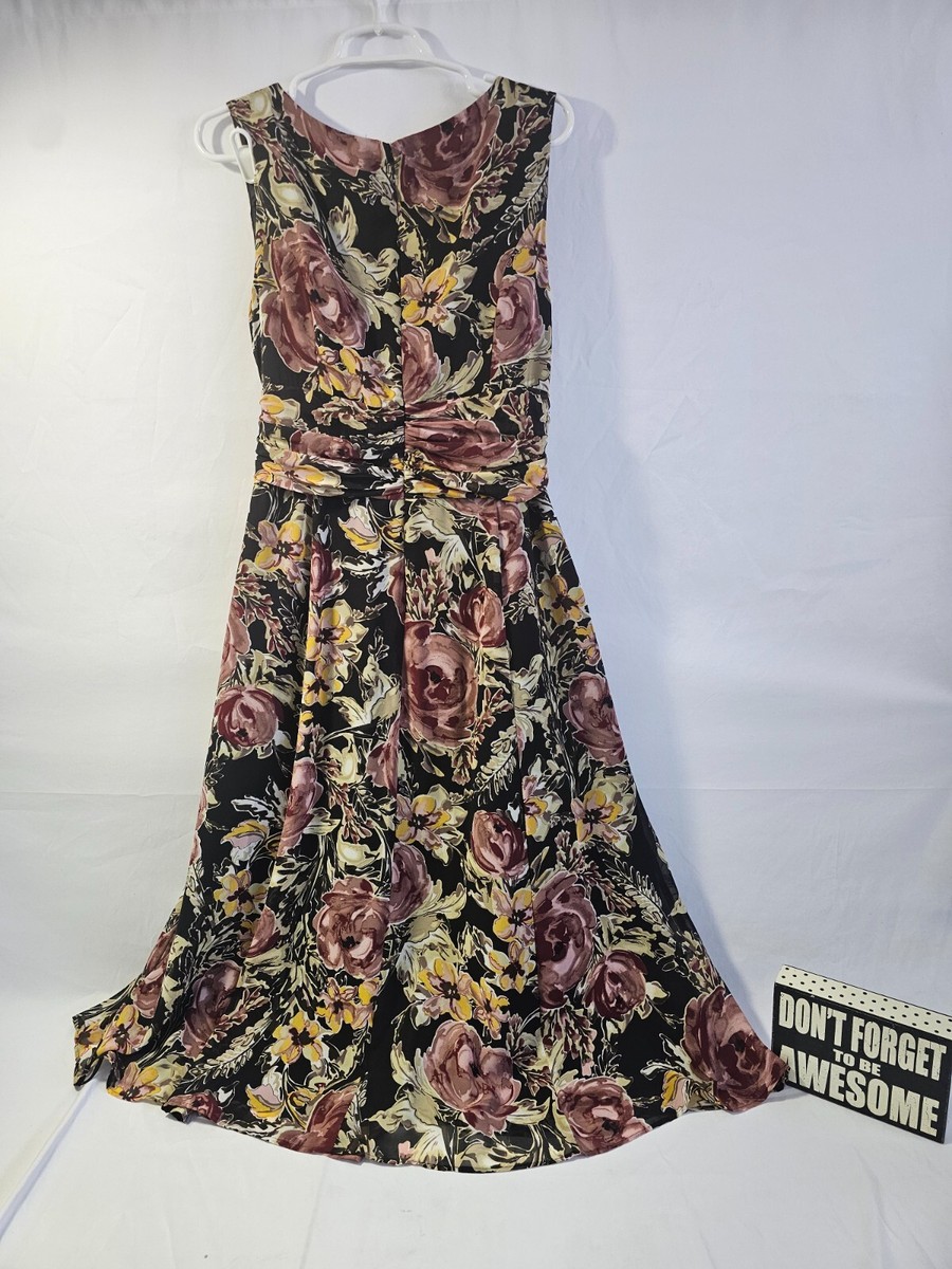 dresses black label by Evan-Picone| Women's Black Floral Print Dress| SZ 12 The fabric in this PromotionName: End Of Summer Event White Party Dresses, Jumpsuits Size:XL (US 10)