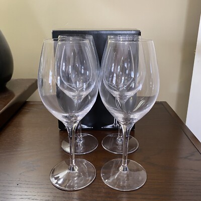 NIB Set 4 Orrefors MORE 8.5'' Crystal Wine Glasses ~ Erika Lagerbielke ~ Germany