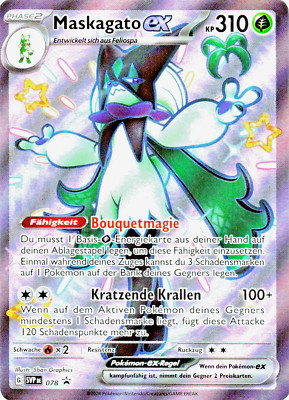 Pokemon Karte Maskagato ex SVP 078 shiny Black Star Promo NM Rare Pflanze DE