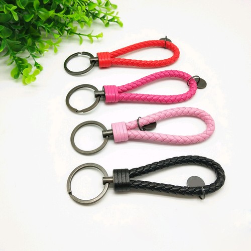 Leather Rope Strap Weave Keyring Key Chain Ring Key Fob Colorful Keychain. - Picture 7 of 22