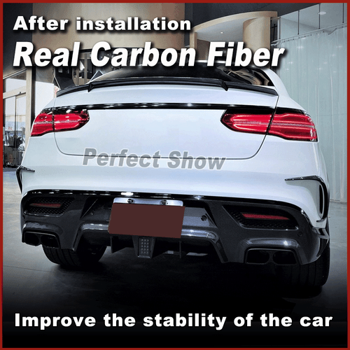 For Benz C292 GLE450 GLE63 Coupe 16-19 Real Carbon Rear Bumper Canards Fins - Bild 2 von 11