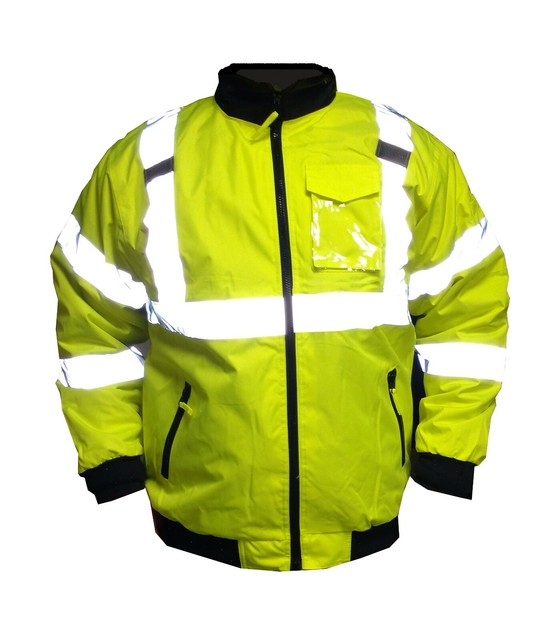 Ergodyne Men's Large Orange High Visibility Reflective Bomber Jacket ...