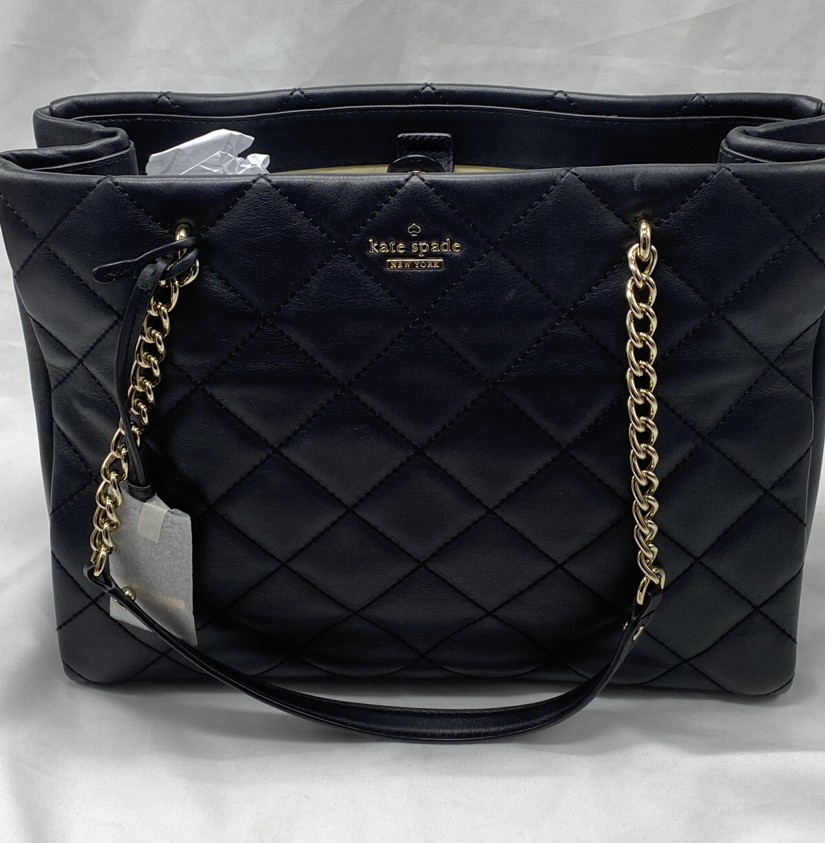 Kate Spade Chain Medium Satchel Shoulder Bag In Black… Gem