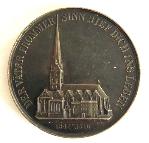 HAMBURG, 1842, Brand der St. Petri Kirche am 7. Mai, 44 mm, mit Randschrift