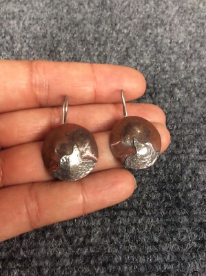 Artisan Studio Modernist sterling silver 925 Copper Wire earrings