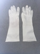 VTG Women's Ivory Dress Gloves Pairs Ladies' White Heavy Cotton Blend 40s/50s