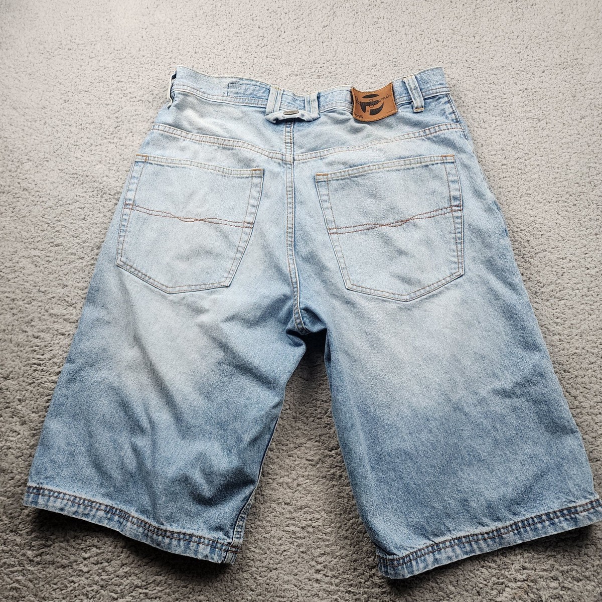 Vintage Pepe Jorts Shorts Mens 34 Blue Denim Baggy Wide Skater