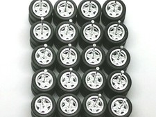 HOT WHEELS STAR REAL RIDERS WHEELS RUBBER TIRES CHROME 10MM 10 SETS 1/64