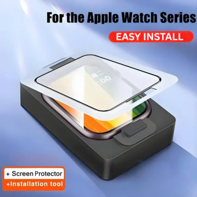  Display Schutzglas Panzerfolie für Apple Watch 44mm 45mm 46mm + ANBRINGHILFE 