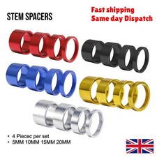 4 Pieces Headset Spacer Aluminum Alloy Handlebar Stem Spacer Fit 1 1/8 Inch Stem