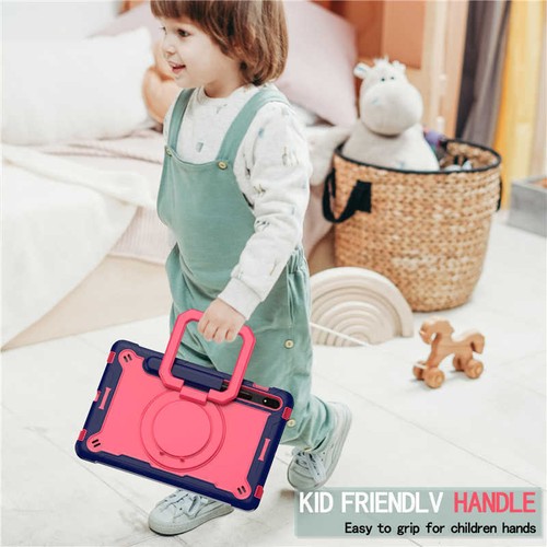 For Samsung Galaxy Tab S8 S9 S10+ Tablet Case Kids Shockproof Rotate Stand Cover - Picture 10 of 93