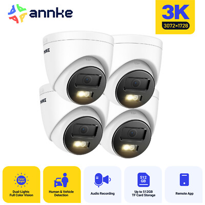 ANNKE C500P 3K Video POE Security Camera AI Color Night Vision Audio Recording