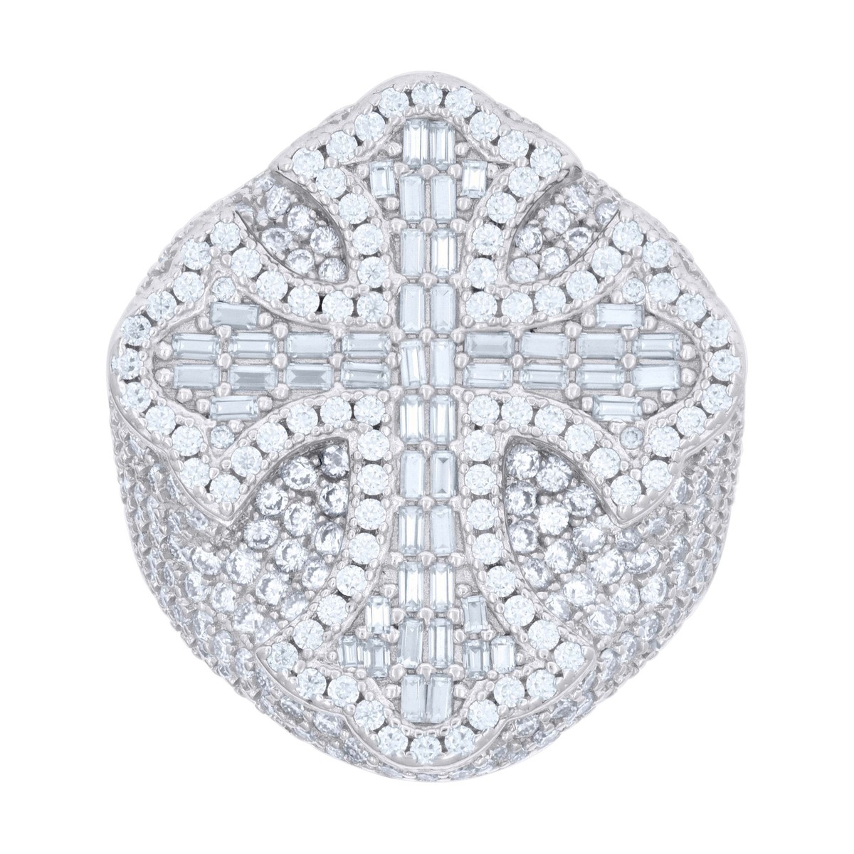 ☆MARS MARK☆ Formento Ring 1EA M172 Sterling Silver Moissanite Mens Pointed Cross Pinky Ring