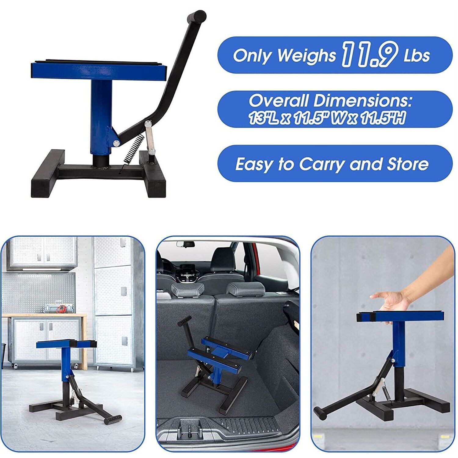 Koreyosh Motorcycle Lift Jack Stand Hoist Height Adjustable ATV Dirt